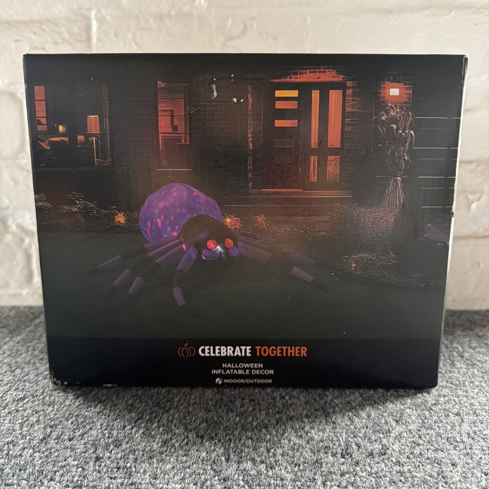 8 FT Halloween Inflatable Giant Spider Outdoor Decoration Blow Up LED lights NEW - Picture 1 of 8
